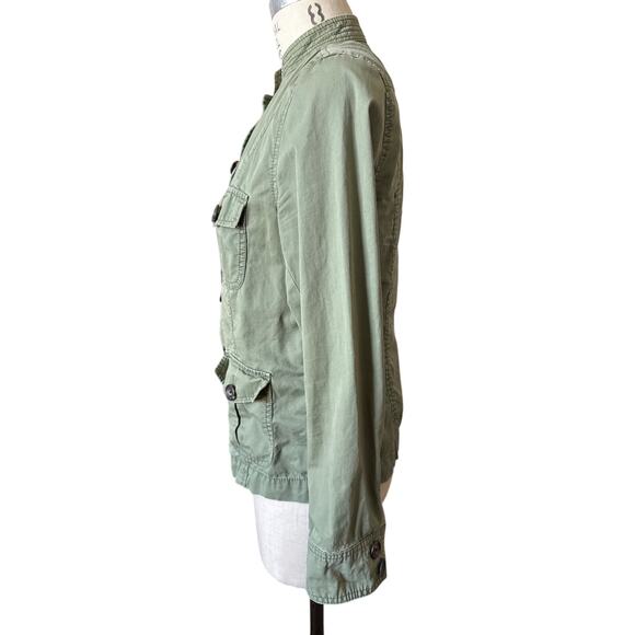 Banana Republic Utility Olive Green Military Style Jacket Cotton Size Medium - Picture 3 of 6